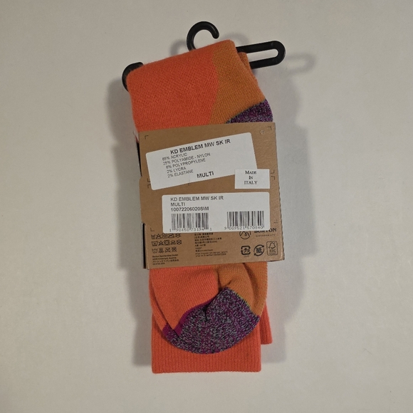 Burton Emblem Snowboard Socks Midweight Kids Size Small / Medium Multicolor - Picture 2 of 4